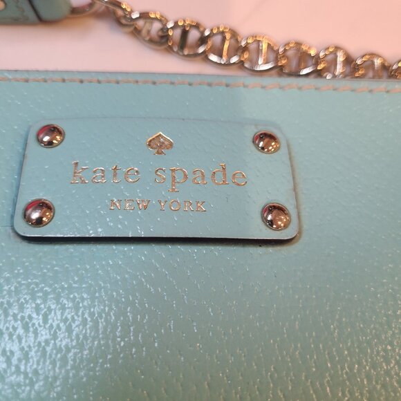 Kate Spade Wellesley Byrd Robinsegg Light Blue Pebbled Leather Handbag Purse EUC - Picture 6 of 9
